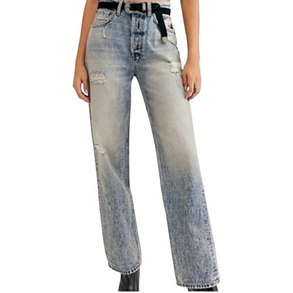 Boyish Denim - Boyish Ziggy High Rise Distressed Straight Leg Jeans His Girl Friday Women’s 26